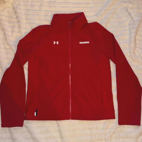 Under Armour Jackets & Blazers - Women's Wisconsin Badger Zip Up Jacket Under Armour Red UW‎ Medium Lightweight